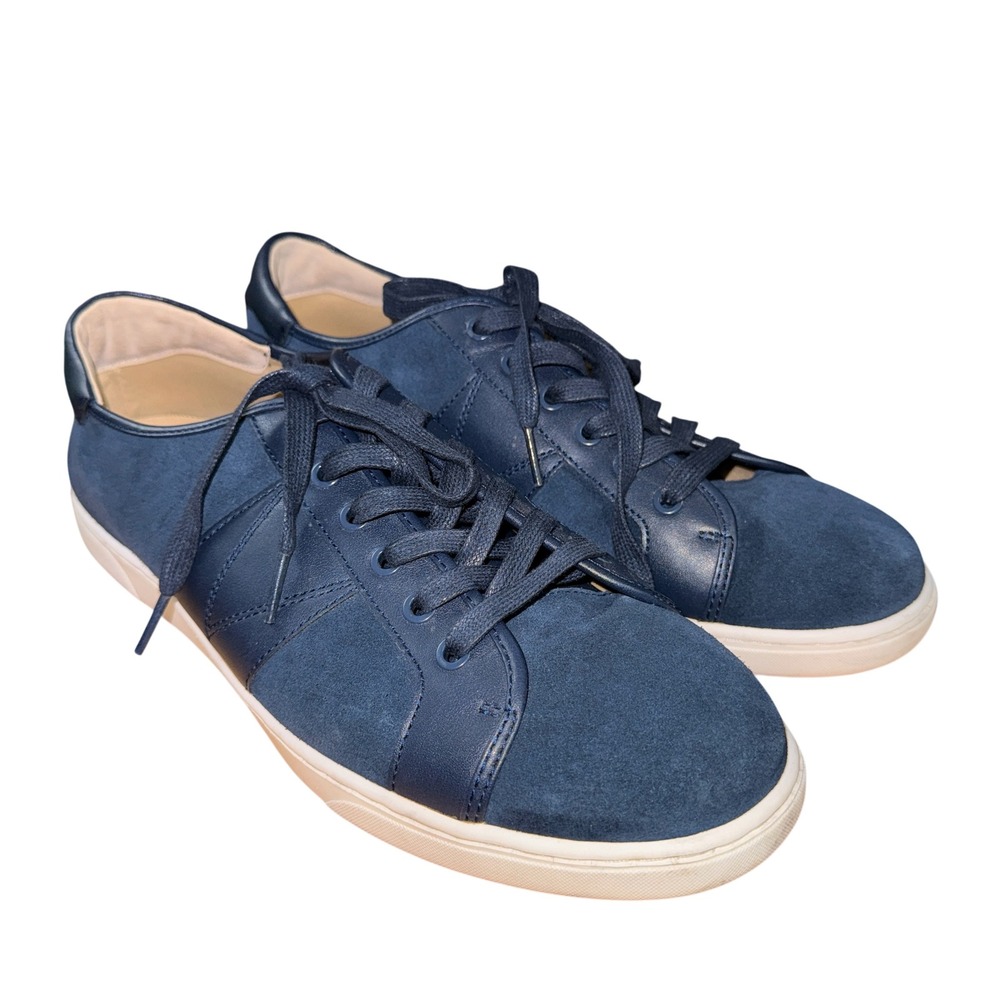 Vionic Jerome Suede Sneakers Mens 11 Pre-Owned Low‎ Top Navy Blue Shoes Orthotic
